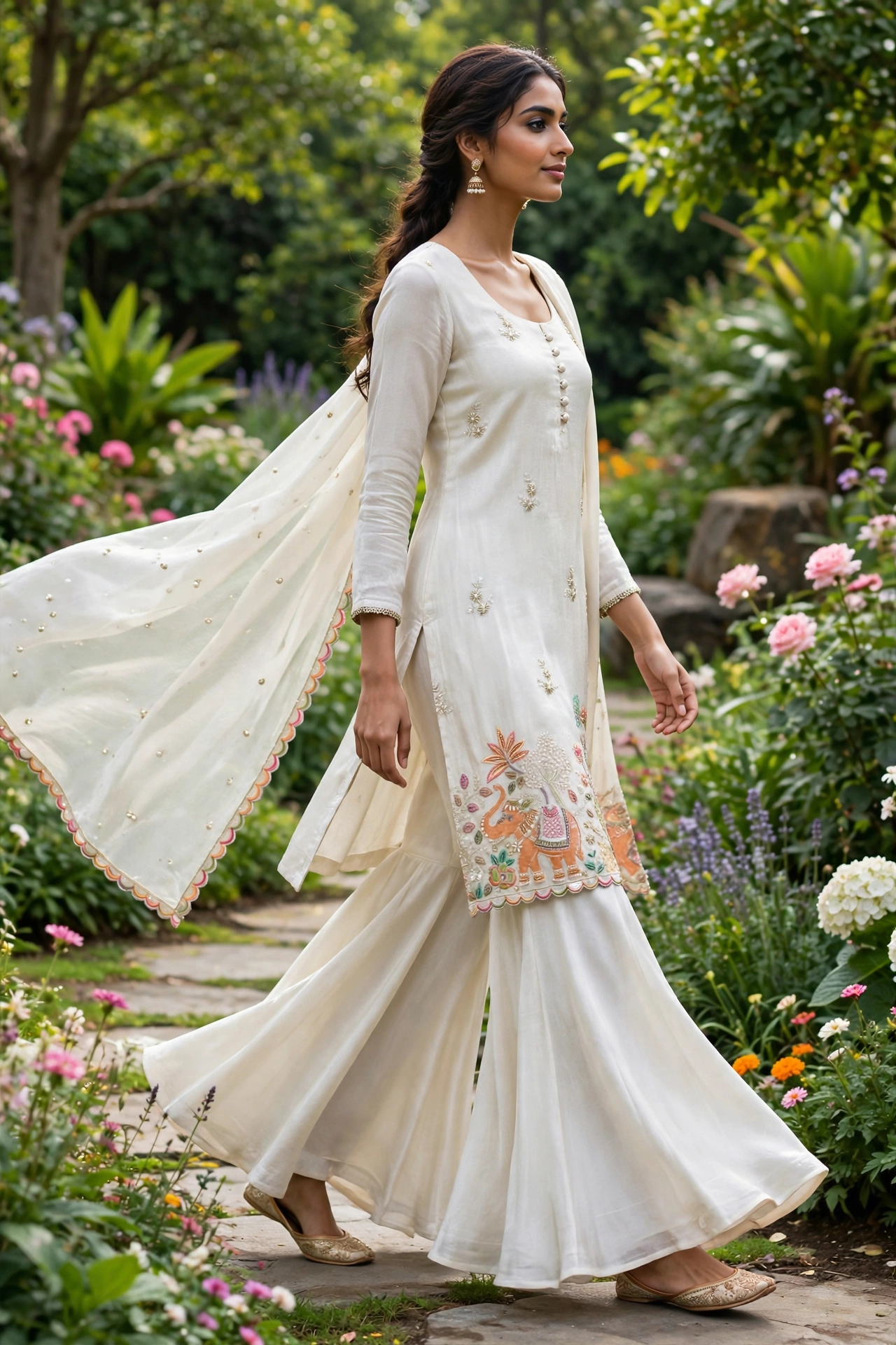 Organza Tissue Suit with Santoon Bottom